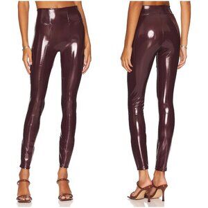 Spanx Shiny Faux Patent Leather Leggings in Ruby Size S NWT
